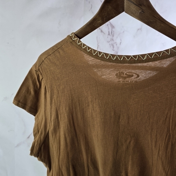 Roper T Shirt Womens XL Brown Horse T Tee Short Sleeve Western Embroidered - Picture 6 of 9